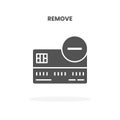 Credit Card Remove glyph icon. Royalty Free Stock Photo