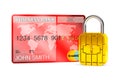 Credit Card with Security Chip as Padlock