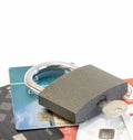 Credit card security concept with padlock. Royalty Free Stock Photo