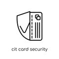 credit card security icon. Trendy modern flat linear vector cred Royalty Free Stock Photo