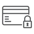 Credit Card Security line icon, e commerce Royalty Free Stock Photo