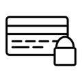 Credit Card Security with Lock Pixel Perfect Vector Thin Line Icon 48x48. Simple Minimal Pictogram Royalty Free Stock Photo