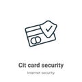 Credit card security outline vector icon. Thin line black credit card security icon, flat vector simple element illustration from Royalty Free Stock Photo