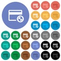 Credit card security round flat multi colored icons Royalty Free Stock Photo