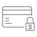 Credit Card Security thin line icon, e commerce Royalty Free Stock Photo