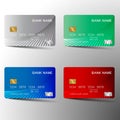 Colorful credit card set design. Royalty Free Stock Photo