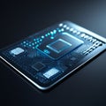 A credit card-shaped object featuring intricate microchip circuits Royalty Free Stock Photo