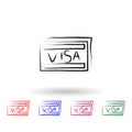 Credit card sketch style multi color icon. Simple thin line, outline vector of banking icons for ui and ux, website or mobile Royalty Free Stock Photo