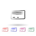 Credit card sketch style multi color icon. Simple thin line, outline vector of banking icons for ui and ux, website or mobile Royalty Free Stock Photo