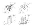 Credit card, Smartphone glass and Euro money icons set. Repair document sign. Vector