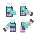 Credit card swipe machine to authorize payments The concept of a cashless society 3d vector illustration Royalty Free Stock Photo