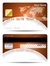 Credit card template with bursting world map Royalty Free Stock Photo
