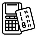 Credit card terminal icon, outline style