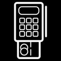 Credit card terminal vector icon. Black and white terminal illustration. Outline linear banking icon. Royalty Free Stock Photo