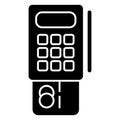 Credit card terminal vector icon. Black and white terminal illustration. Solid linear banking icon. Royalty Free Stock Photo