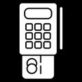 Credit card terminal vector icon. Black and white terminal illustration. Solid linear banking icon. Royalty Free Stock Photo