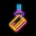 Credit Card Theft neon glow icon illustration