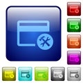 Credit card tools color square buttons