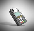 Credit Card trminal Machine 3D rendering on grey Royalty Free Stock Photo