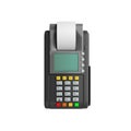 Credit Card trminal Machine 3D rendering on white Royalty Free Stock Photo