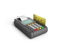 Credit Card trminal Machine 3D rendering on white Royalty Free Stock Photo