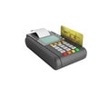 Credit Card trminal Machine 3D rendering on white no shadow Royalty Free Stock Photo