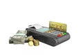 Credit Card trminal Machine 3D rendering on white no shadow Royalty Free Stock Photo