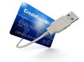 Credit Card and USB Cable (clipping path included) Royalty Free Stock Photo