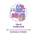 Credit card using concept icon