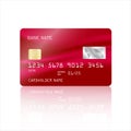 Credit card vector with abstract red mesh design background Royalty Free Stock Photo