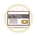 Credit card vector icon. Card with magnetic stripe and chip. Payment method digital art Royalty Free Stock Photo