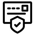 credit card, verified bold vector icon which can easily edit Royalty Free Stock Photo