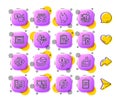 Credit card, Wallet and Loyalty points line icons. For web app, printing. App 3d buttons icons. Vector