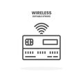 Credit Card Wireless line icon.