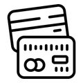 Credit card wishlist icon outline vector. My locator