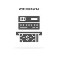 Credit Card Withdrawal glyph icon.