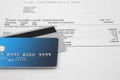 Credit Cards on Bank Statement Royalty Free Stock Photo