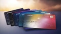 credit cards stack close up Royalty Free Stock Photo