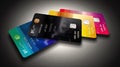 credit cards stack close up Royalty Free Stock Photo