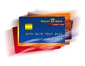 Credit cards stack on white Royalty Free Stock Photo