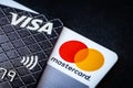 Credit cards Visa and Mastercard Royalty Free Stock Photo