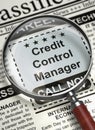 Credit Control Manager Job Vacancy. 3D. Royalty Free Stock Photo