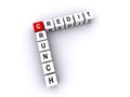 Credit Crunch word block on white Royalty Free Stock Photo