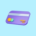 Credit debit card icon 3d render concept for Money refund finance savings Royalty Free Stock Photo