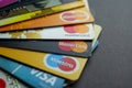 Credit and debit cards. MasterCard, Visa, Maestro