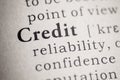 Definition of the word credit Royalty Free Stock Photo