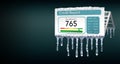 A credit freeze, or freeze on your credit report is represented with icicles and snow on a mock credit report isolated on the back