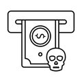 Credit hacker Outline vector icon which can easily modify or edit Royalty Free Stock Photo