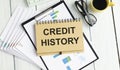 CREDIT HISTORY . Abstract calendar close up background.