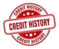 credit history stamp. credit history round grunge sign.
